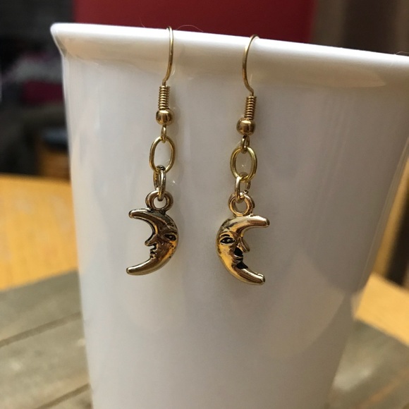 3 for $25 Handmade Gold Moon Earrings - Picture 1 of 1